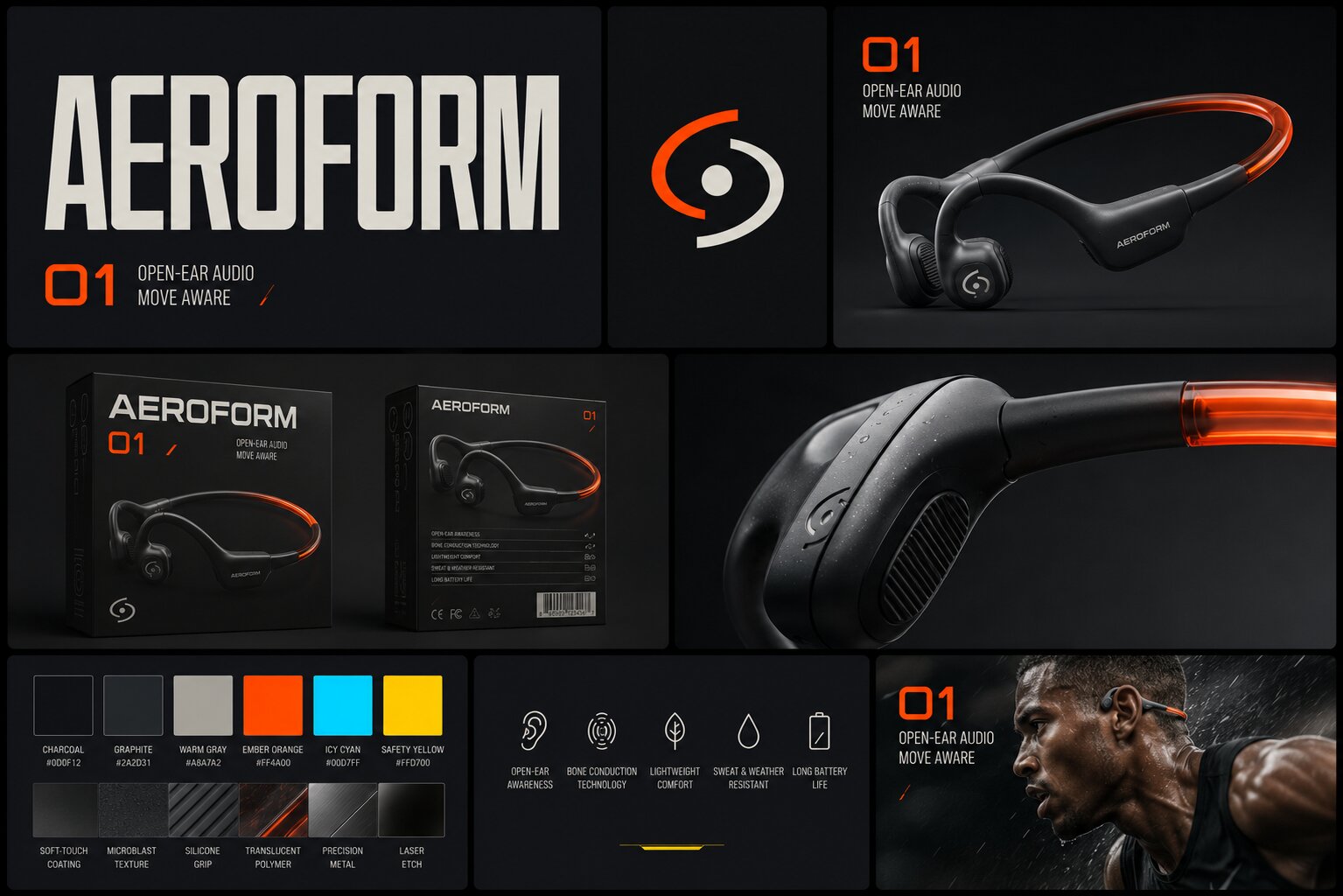 Aeroform 01 brand and materials style sheet